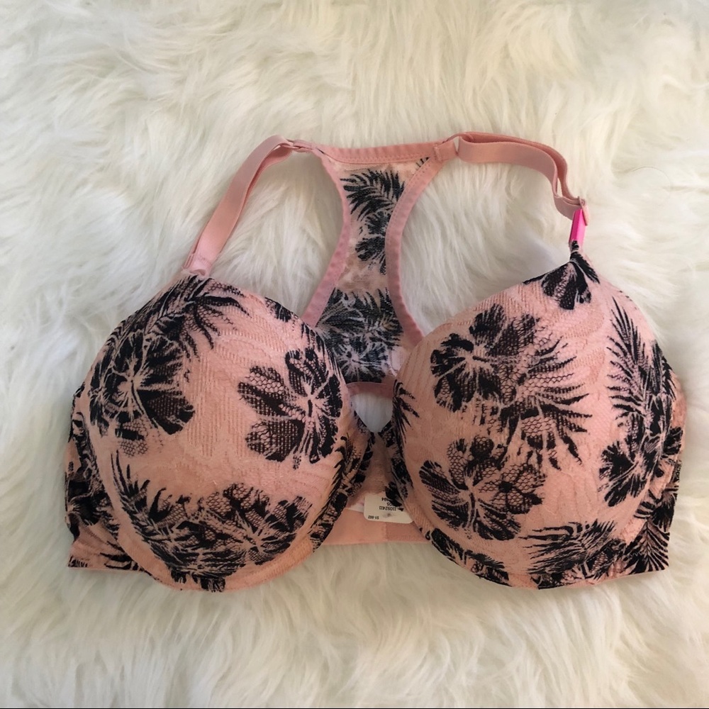 PINK Victoria’s Secret NWT push up bra 36DD trees - Picture 1 of 8